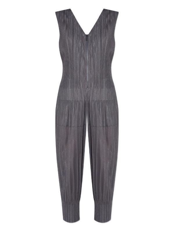 Pleats Please Issey Miyake ジップ ジャンプスーツ | グレー