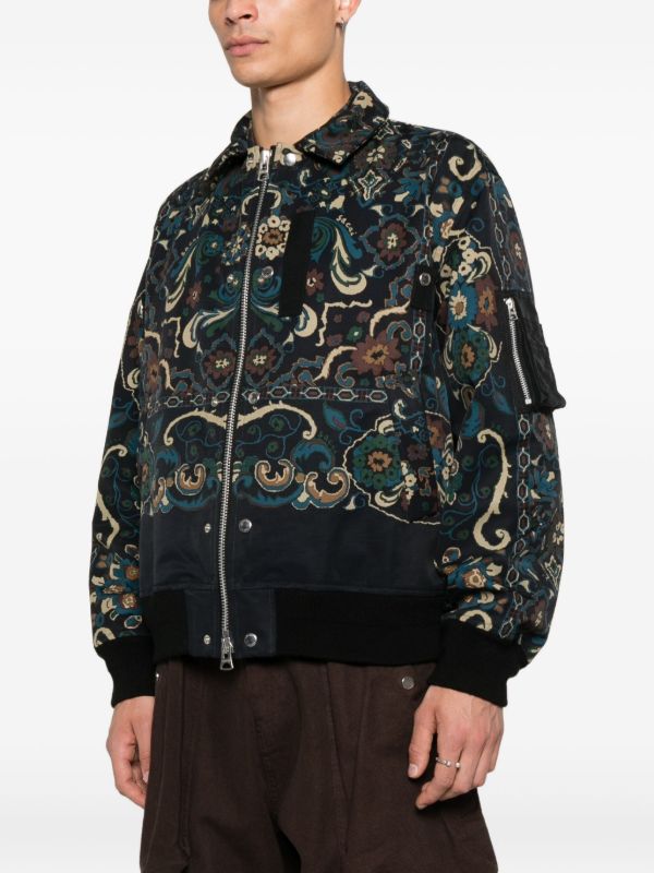 Sacai ペイズリージャケット | ブラック | FARFETCH JP