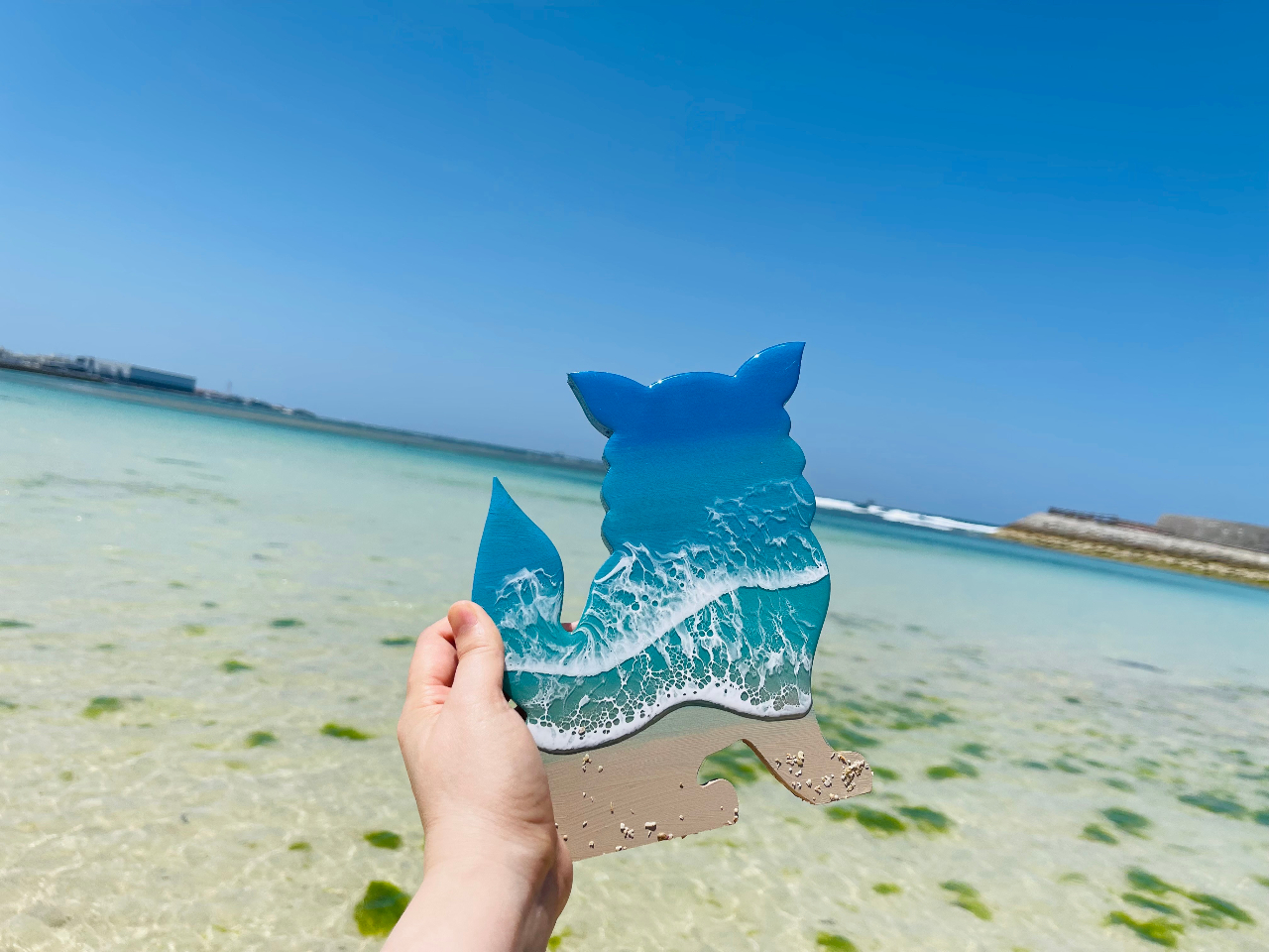 沖縄の海を感じる』Manta rayオーシャンレジンアート 沖縄の海を感じる