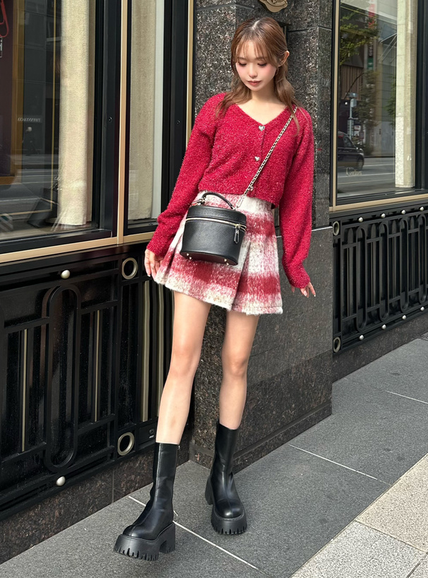 インパン裏地付きチェック柄フレアミニスカート[gn369] | レディース