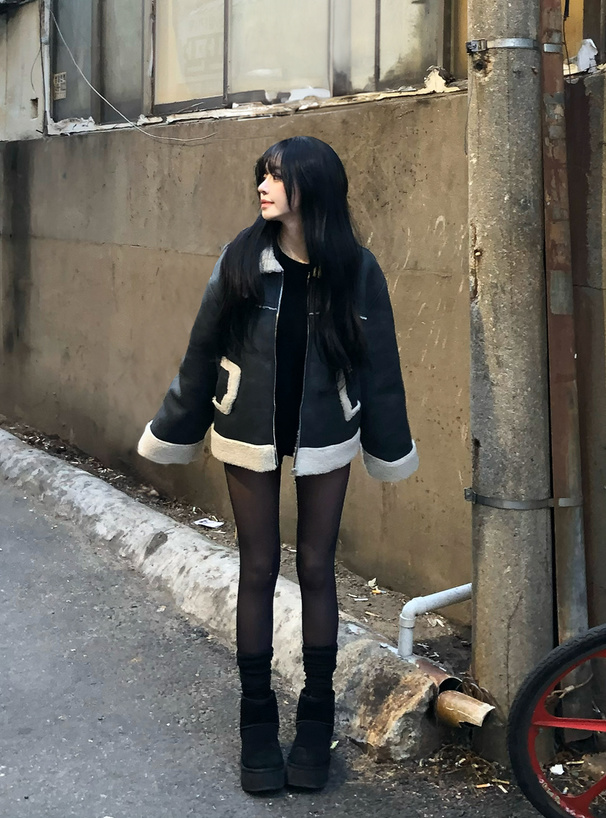 襟2Wayムートンジャケット[gc283] | レディースファッション通販の