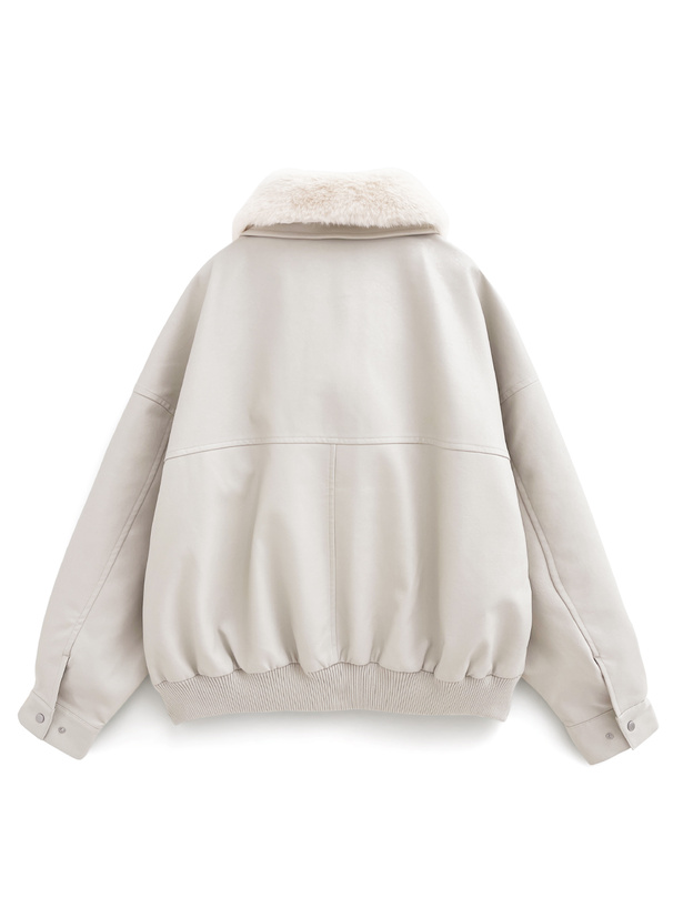 ファー付き襟2Wayレザージャケット[kd89] | レディースファッション