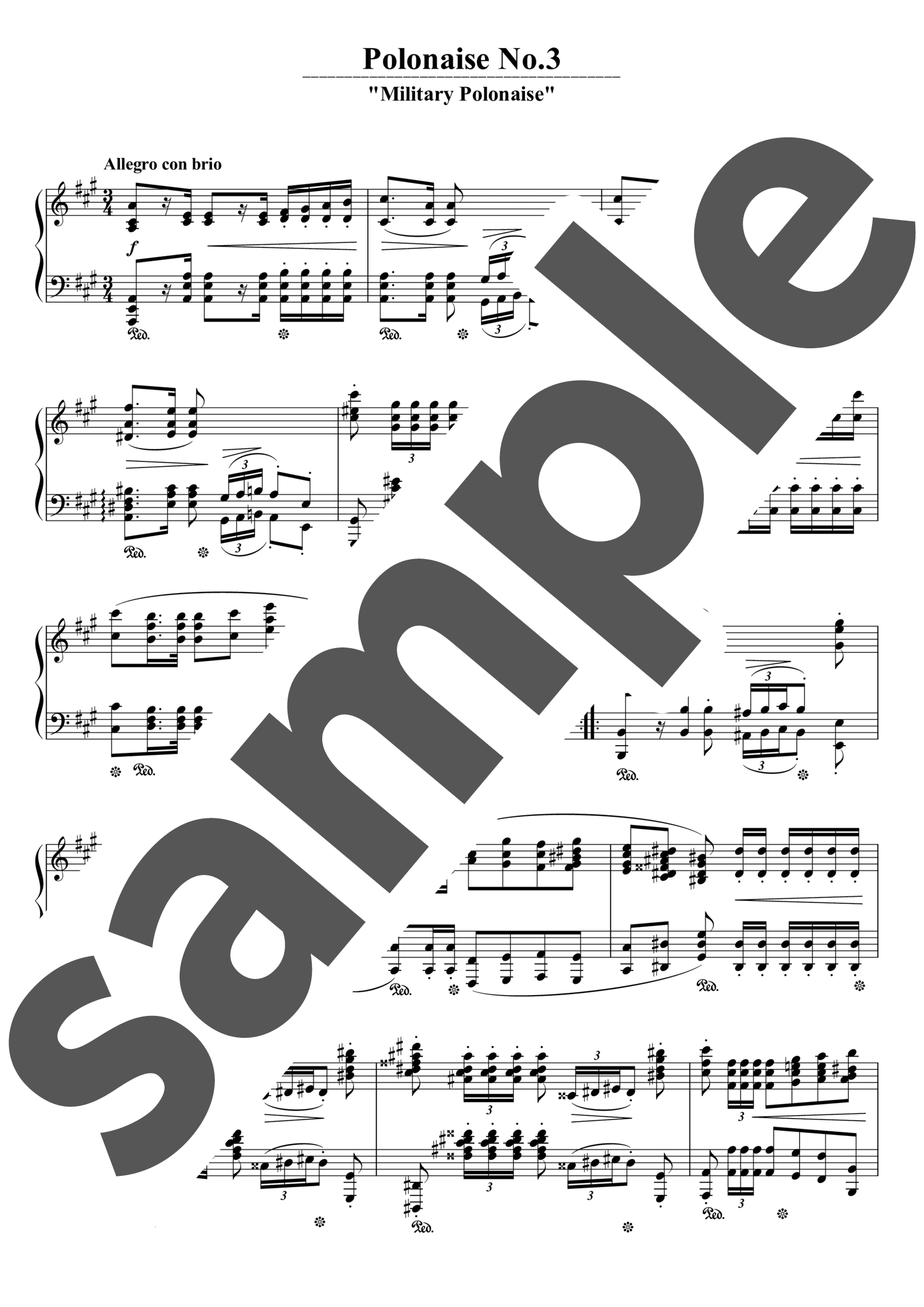 ピアノ楽譜】ポロネーズ第3番「軍隊ポロネーズ」 / F.Chopin（上級