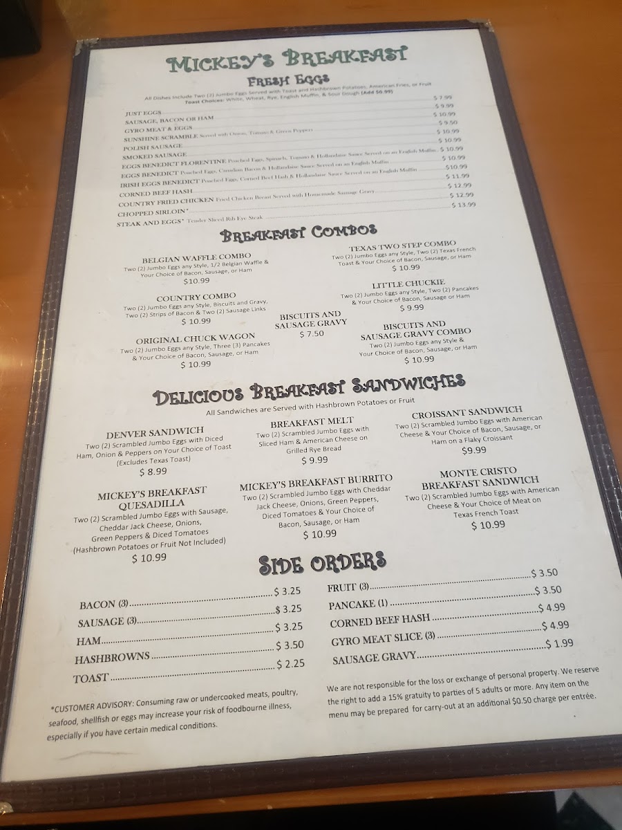 Mickeys Family Grill Menu - Flavorful Dishes in Muskego, WI