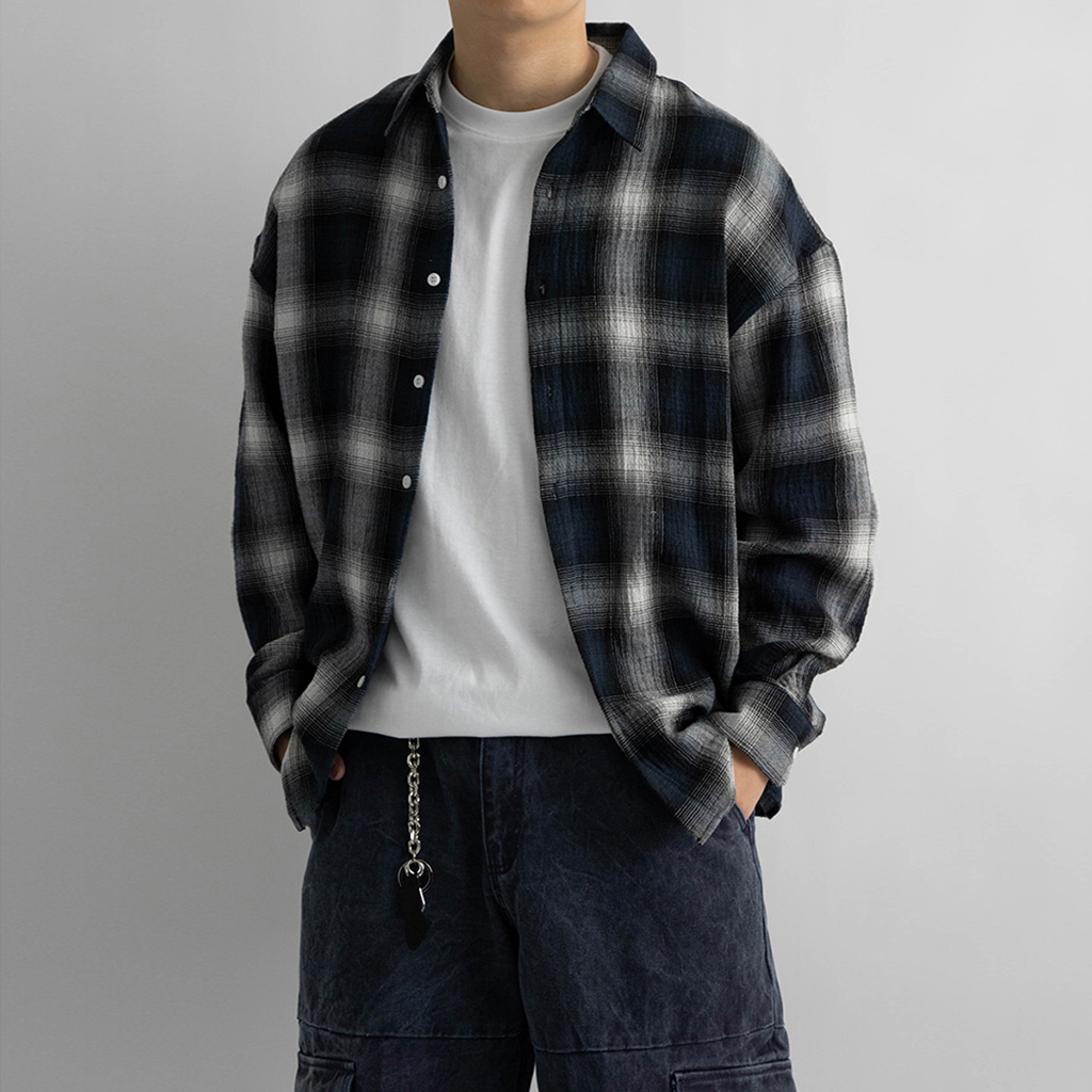 2color]オーバーサイズチェックフランネルシャツ | ファッション通販