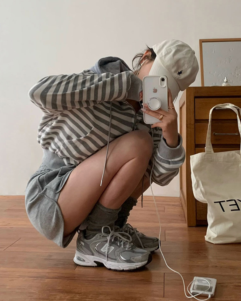 ORIGINAL) ワッフルストライプジップアップパーカー | ファッション