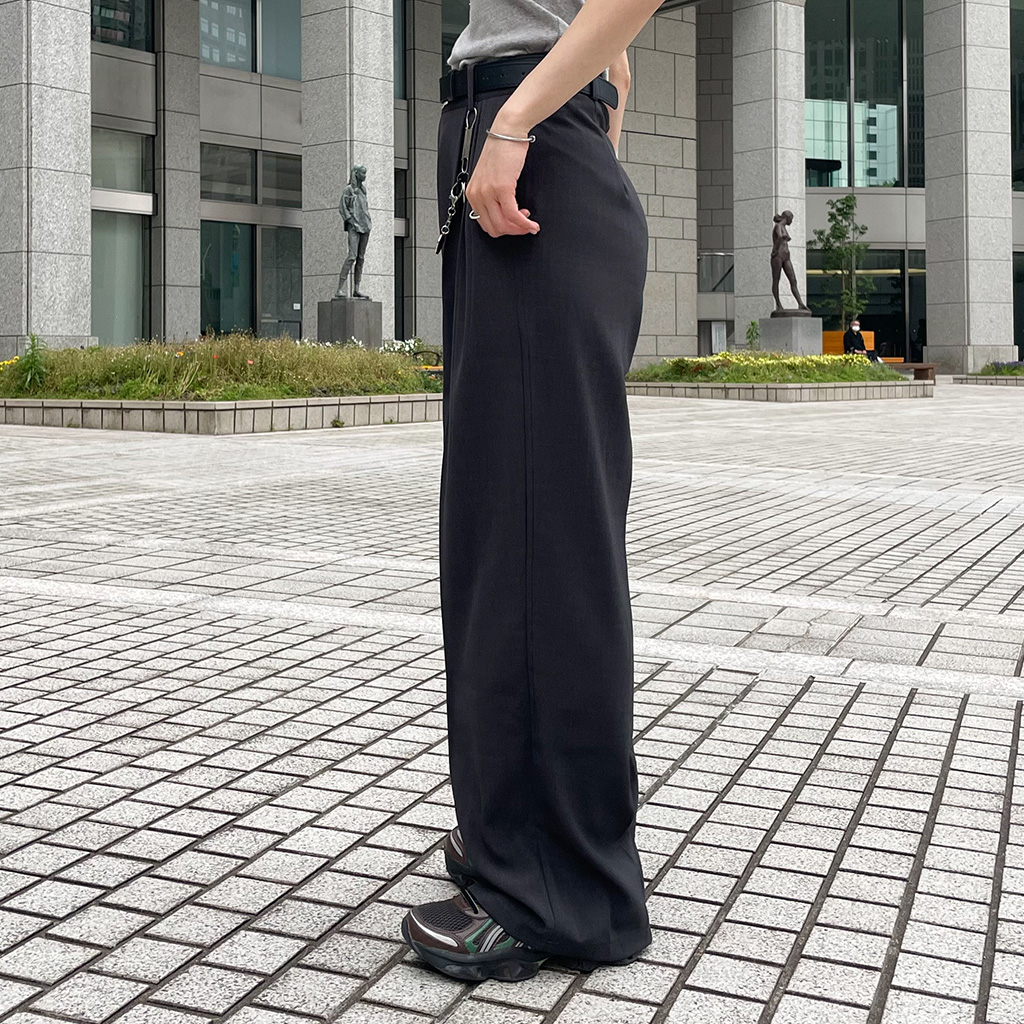 ベルト2タック入りワイドスラックス | ファッション通販サイト NUGU