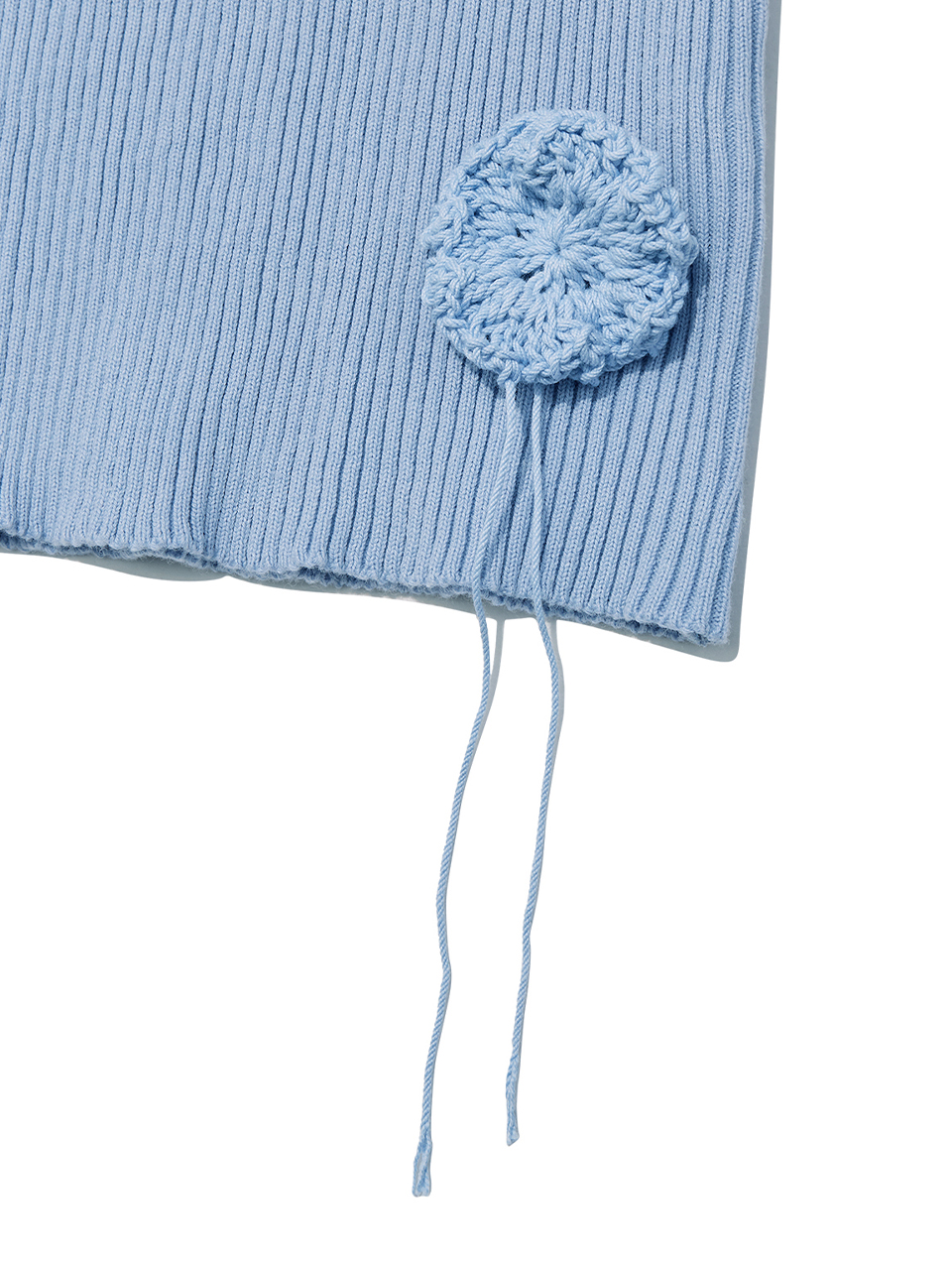 K-POPアイドル着用] Crochet Knit Tube Top Dusty Blue | ファッション