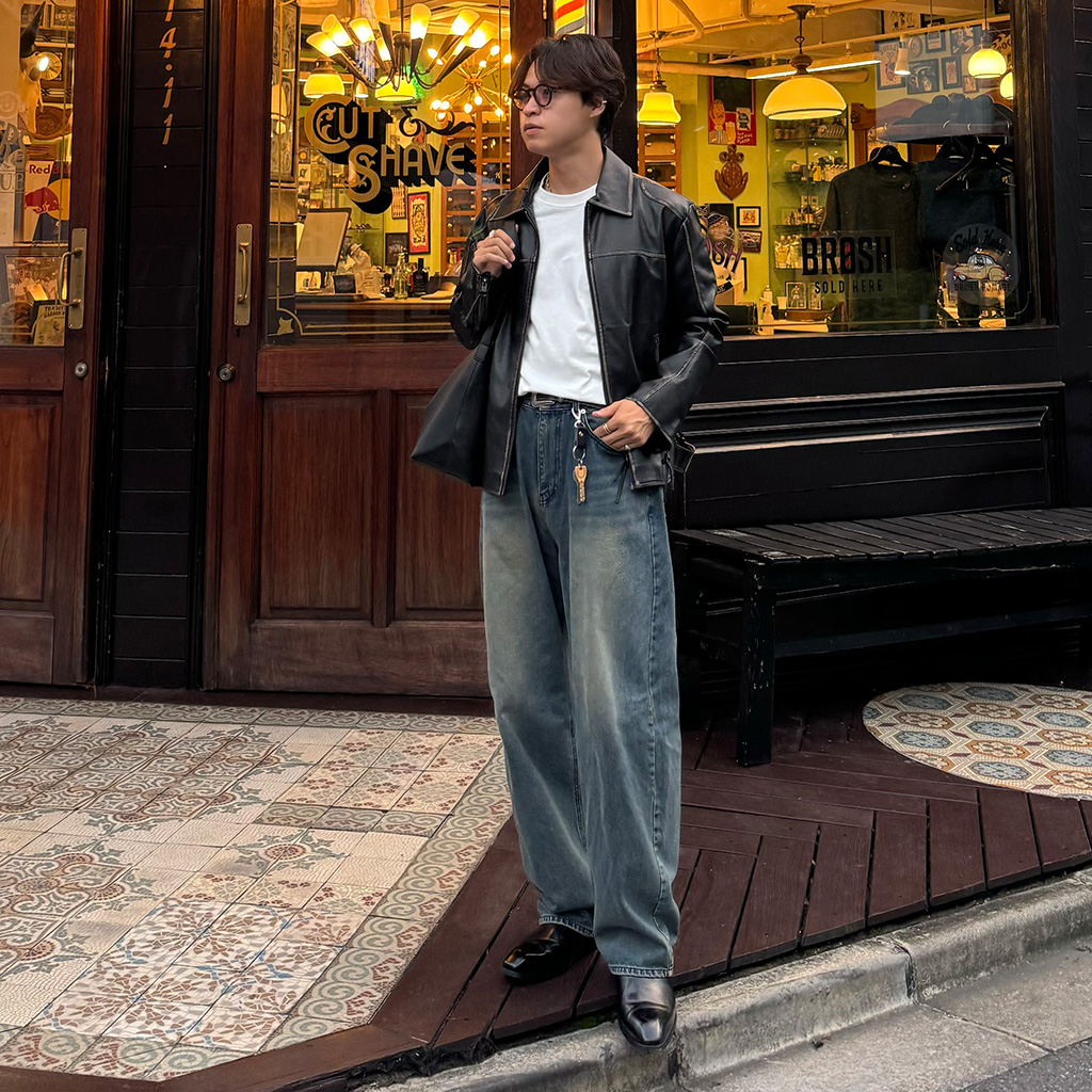 ブラウンウォッシュワイドデニム | ファッション通販サイト NUGU