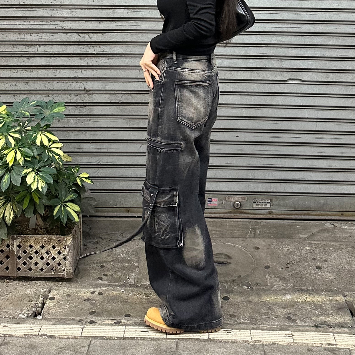 ワイドウォッシュカーゴデニムパンツ | ファッション通販サイト NUGU