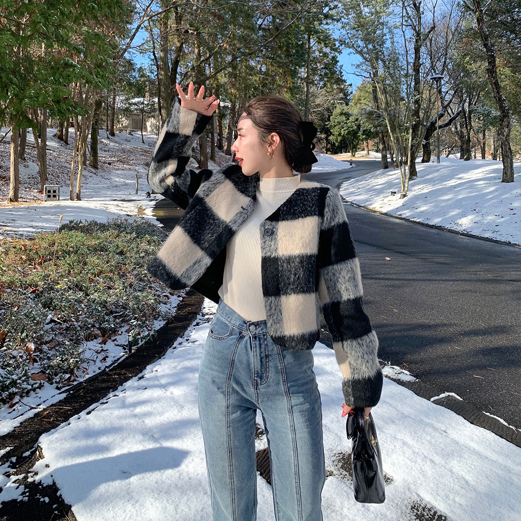 累計販売3,000枚]チェッククロップドジャケット | ファッション通販