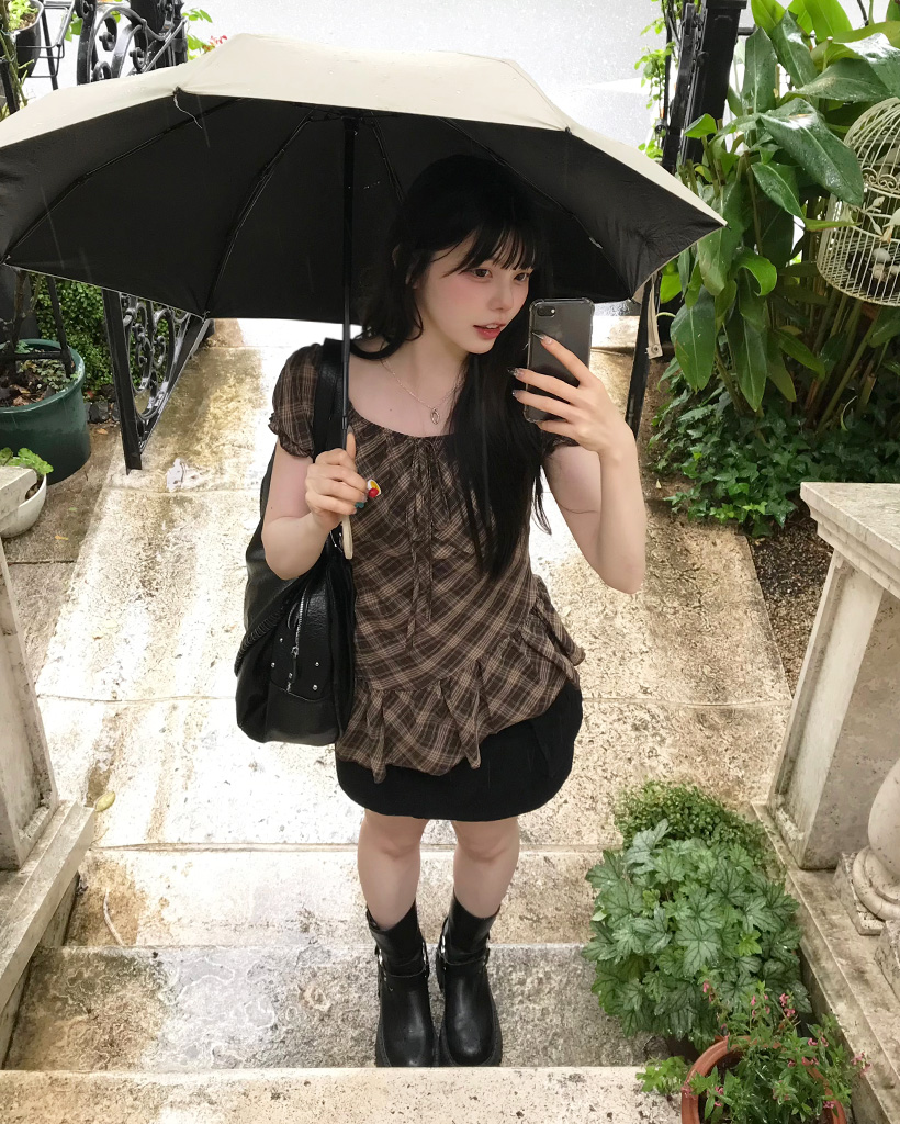 チェック柄リボンアシンメトリーワンピース | ファッション通販サイト NUGU