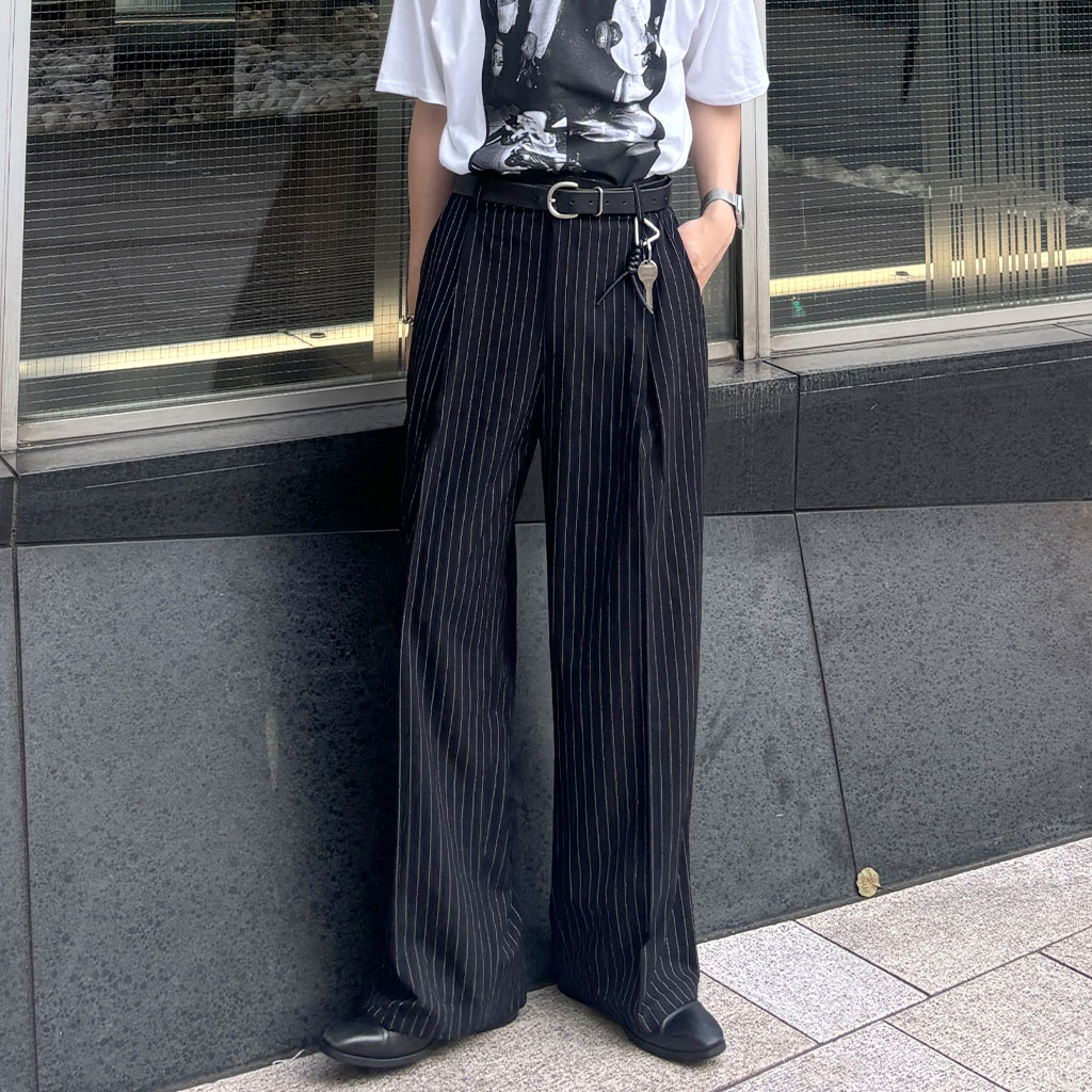 bless u ブラックストライプ ワイドパンツ Sサイズ BLESS Ü OFFICIAL