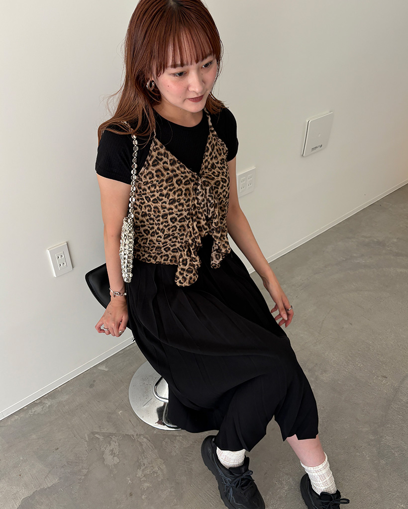ヒョウ柄フリルキャミソール | ファッション通販サイト NUGU