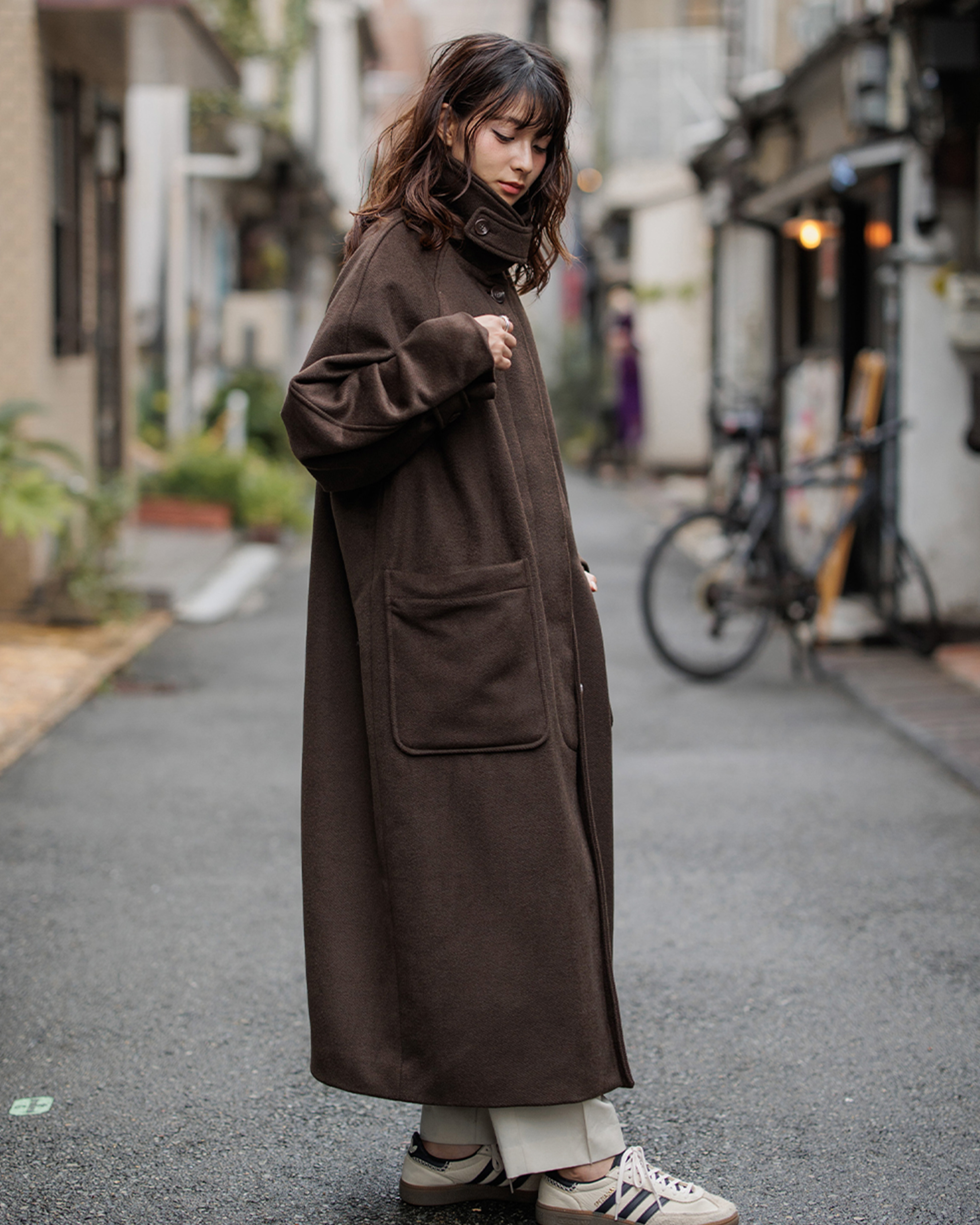 2回再販](ORIGINAL) ラグランシングルロングコート | ファッション通販