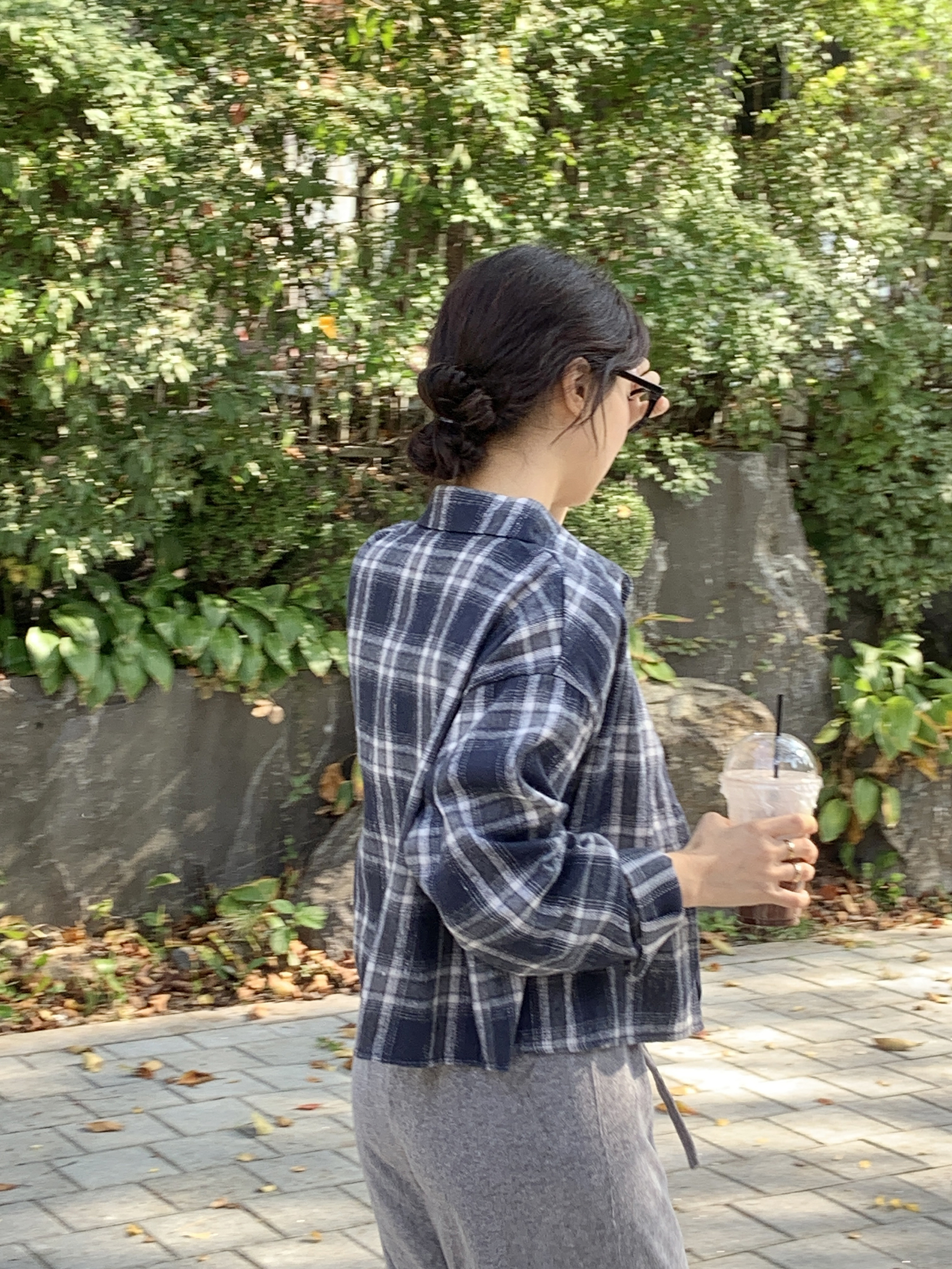 チェッククロップドシャツ秋冬シャツnb | ファッション通販サイト NUGU