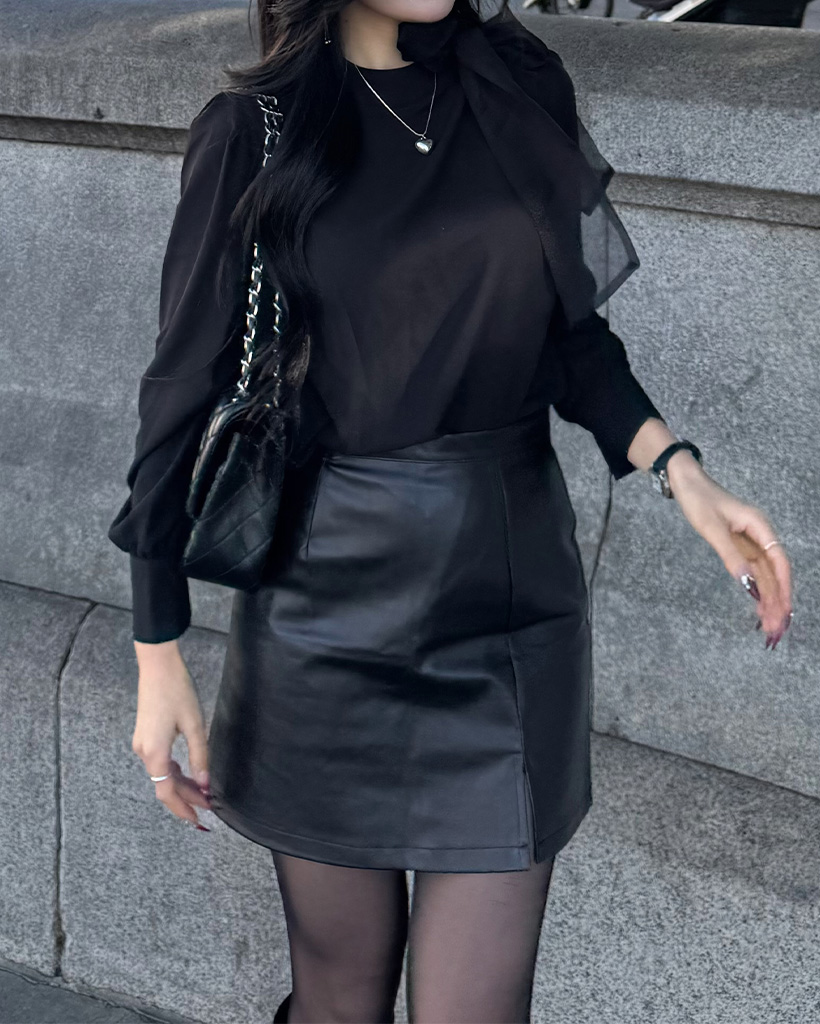 スリムなフェイクレザースカート | ファッション通販サイト NUGU