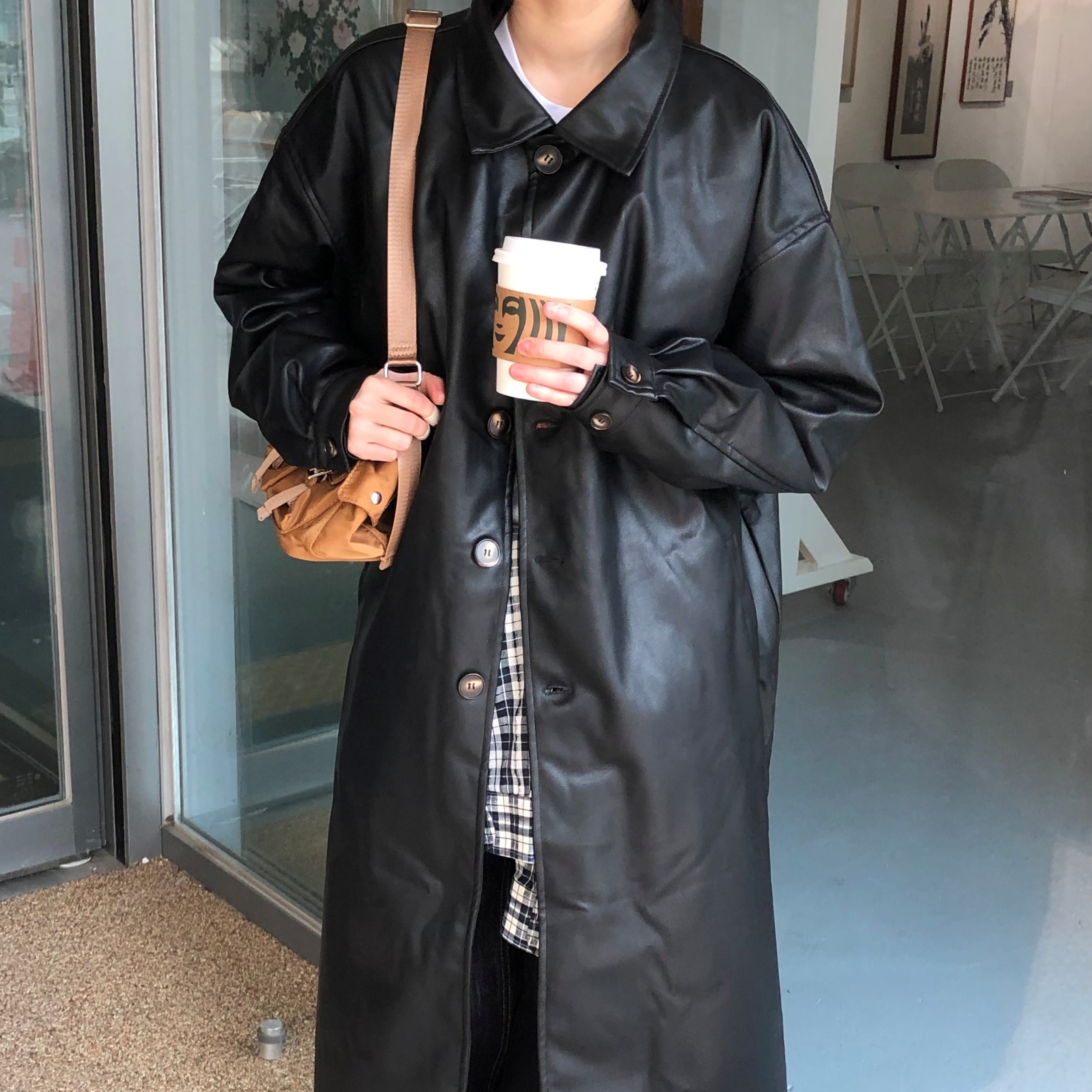 オーバーサイズロングレザーコート | ファッション通販サイト NUGU