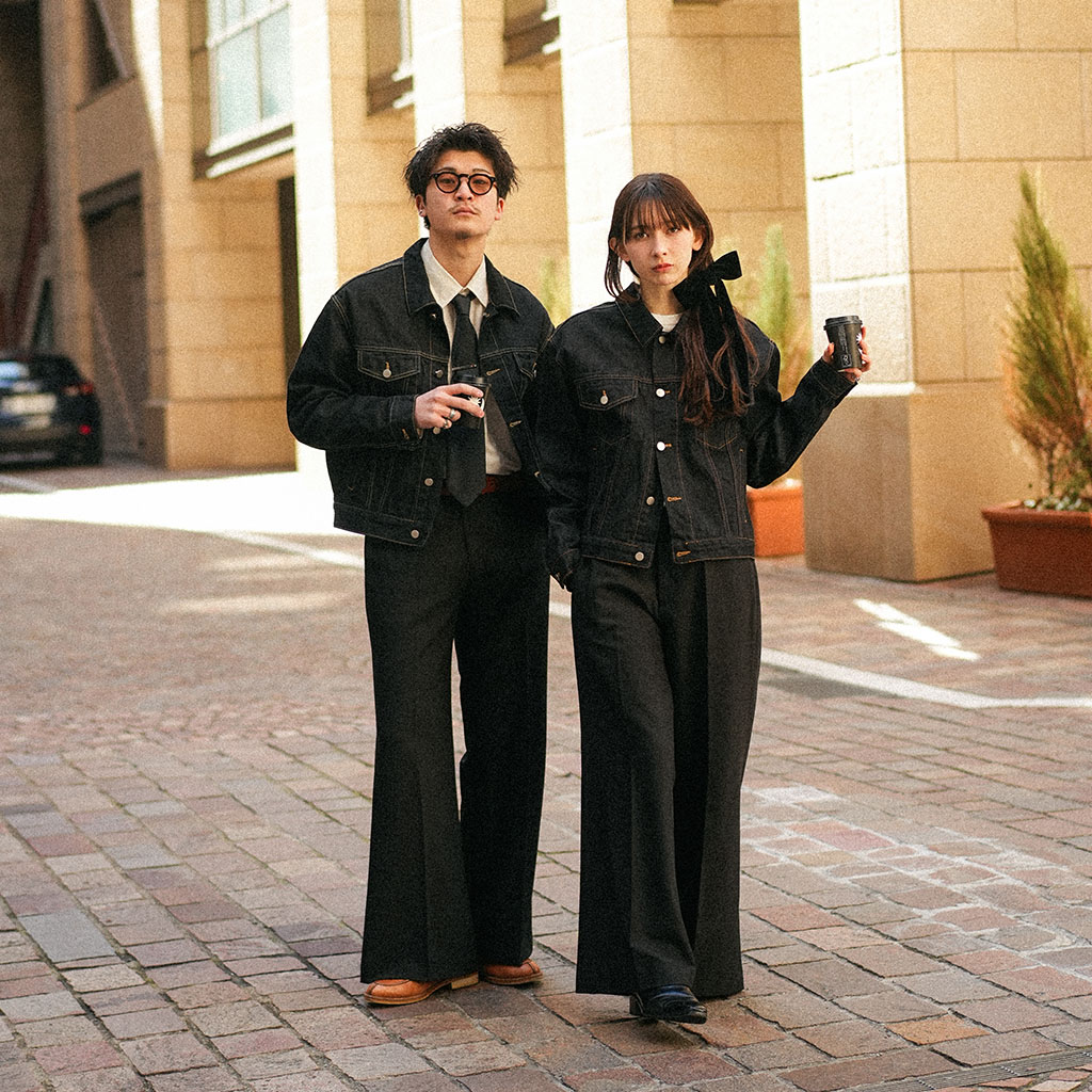 8回再販](ORIGINAL) ワイドフレアスラックス (black) | ファッション