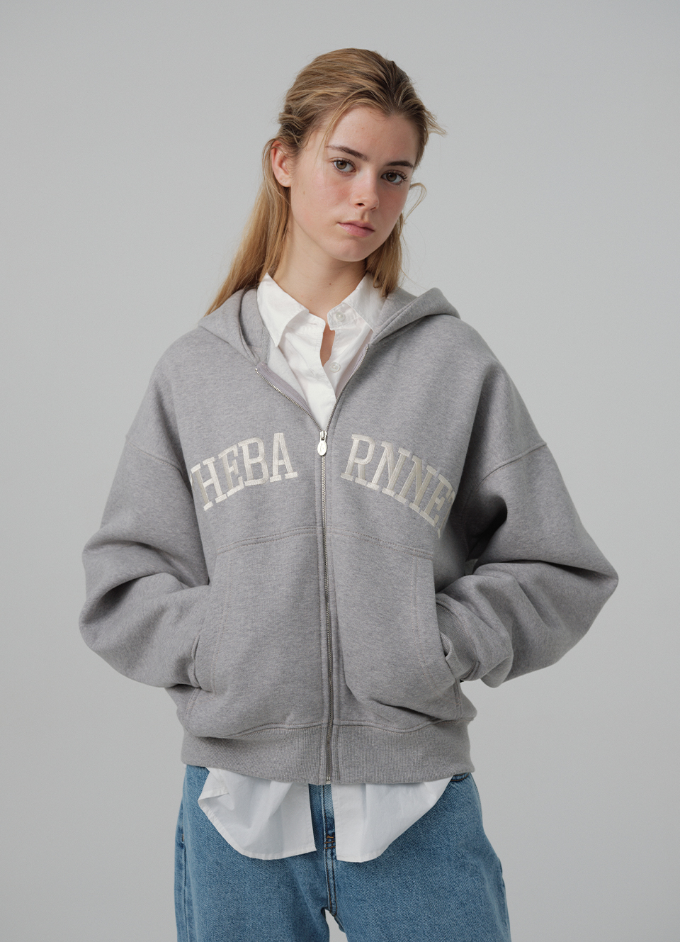 Warm Campie Sweat Zip-Up Hoodie_Navy | ファッション通販サイト NUGU