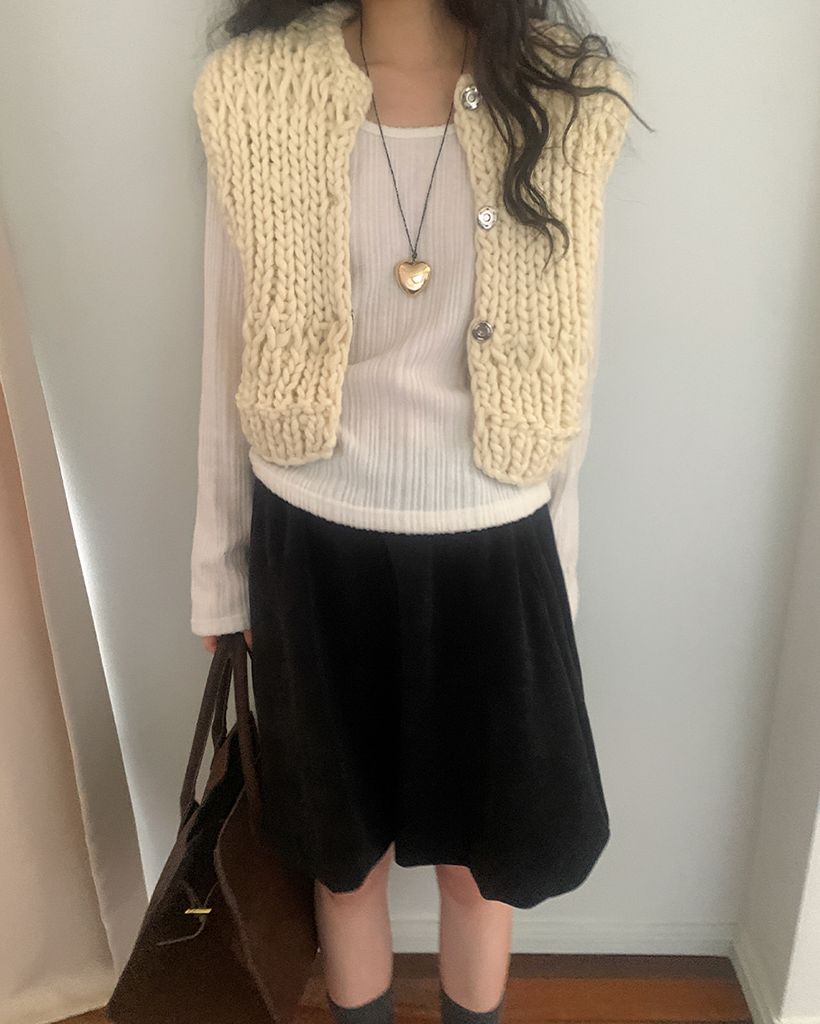 ハンドメイドクロシェニットベスト | ファッション通販サイト NUGU