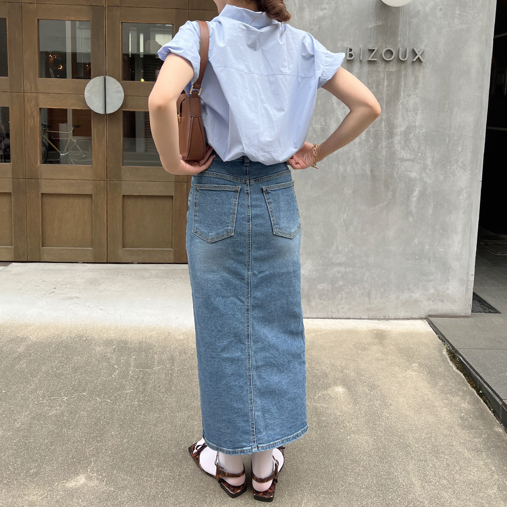 フロントスリットデニムスカート | ファッション通販サイト NUGU