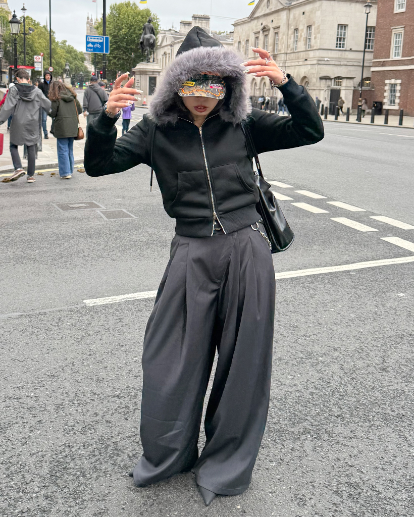 クロップドファーフードジップアップ | ファッション通販サイト NUGU