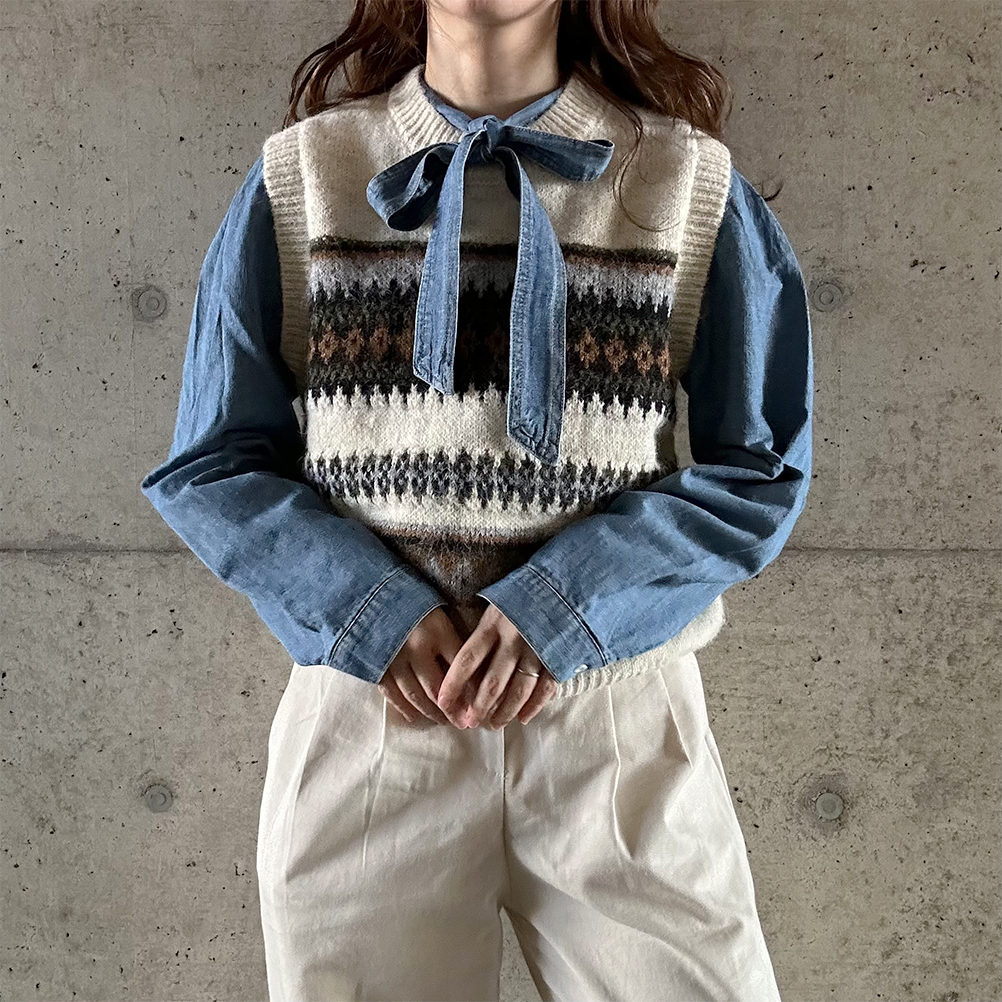 ノルディック柄ニットベスト | ファッション通販サイト NUGU