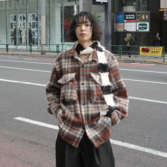 ユニセックス)ビッグチェック柄ポケットジャケット | ファッション通販