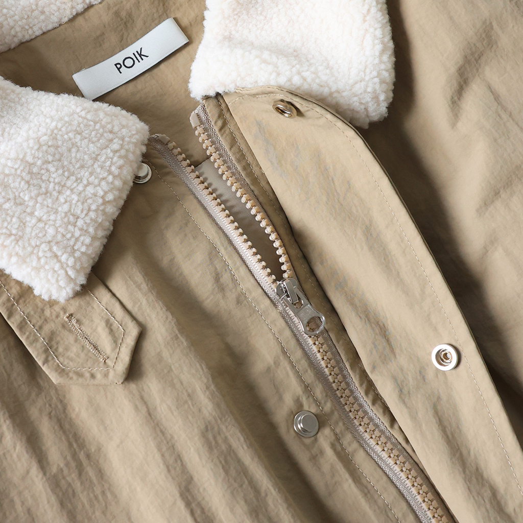 2回再販](ORIGINAL) ボアカラーナイロンパデッドジャンパー (beige