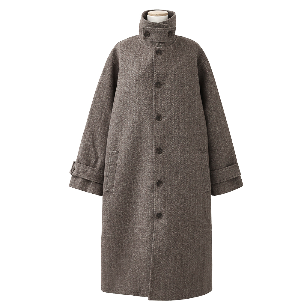 ORIGINAL) ヘリンボーンシングルロングコート (brown) | ファッション