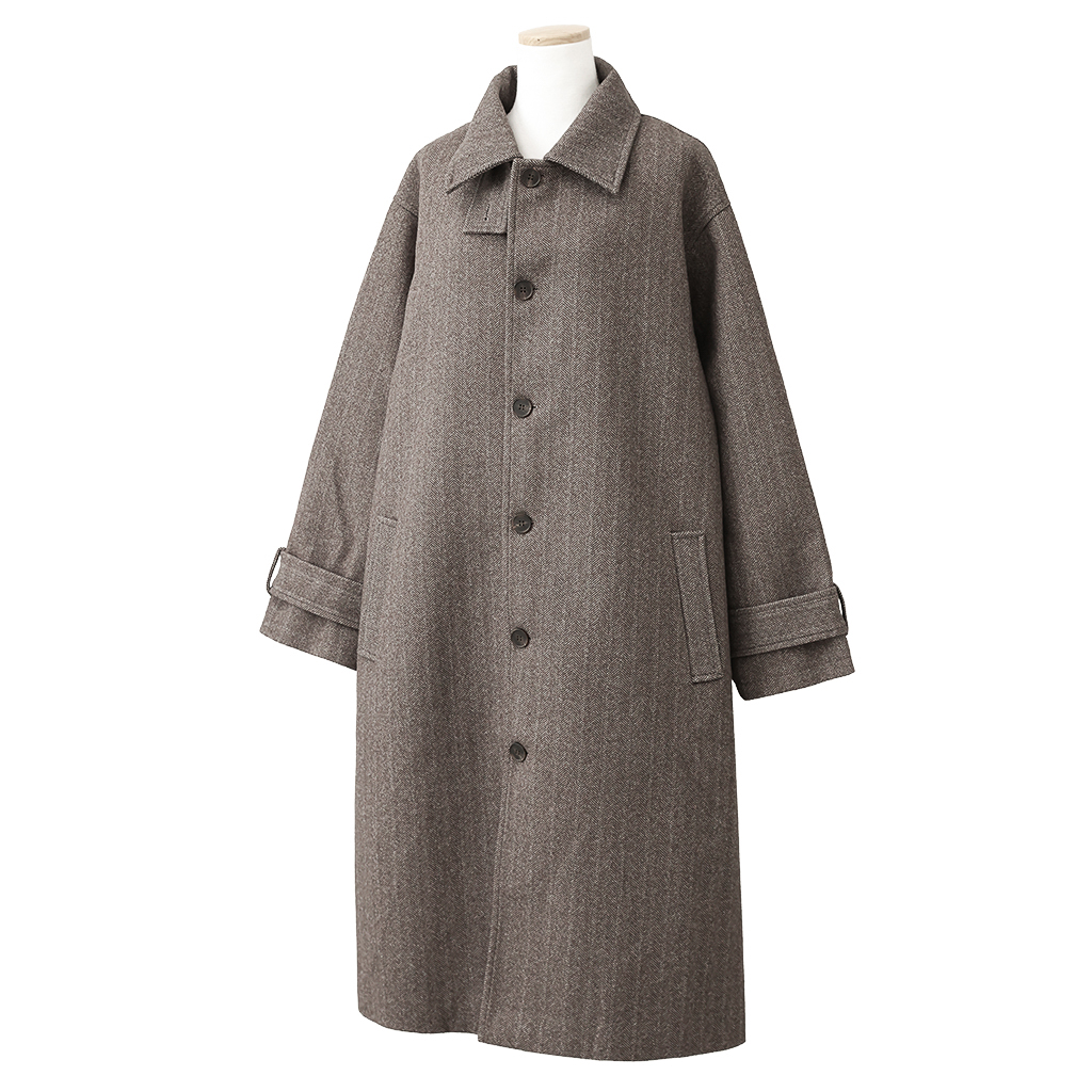 ORIGINAL) ヘリンボーンシングルロングコート (brown) | ファッション
