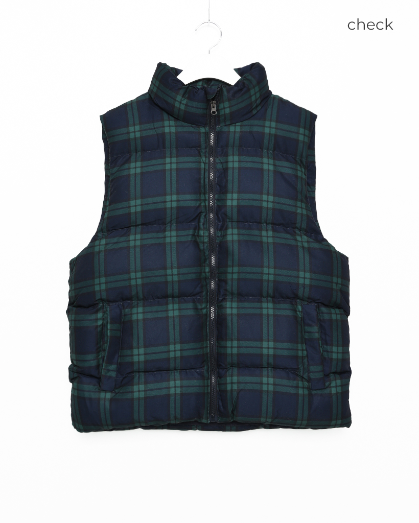 チェックパターンダウンベスト | ファッション通販サイト NUGU