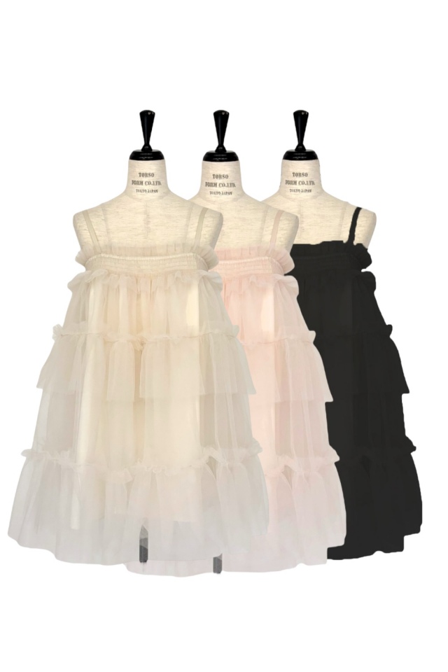 tulle tiered tunic camisole | ファッション通販サイト NUGU