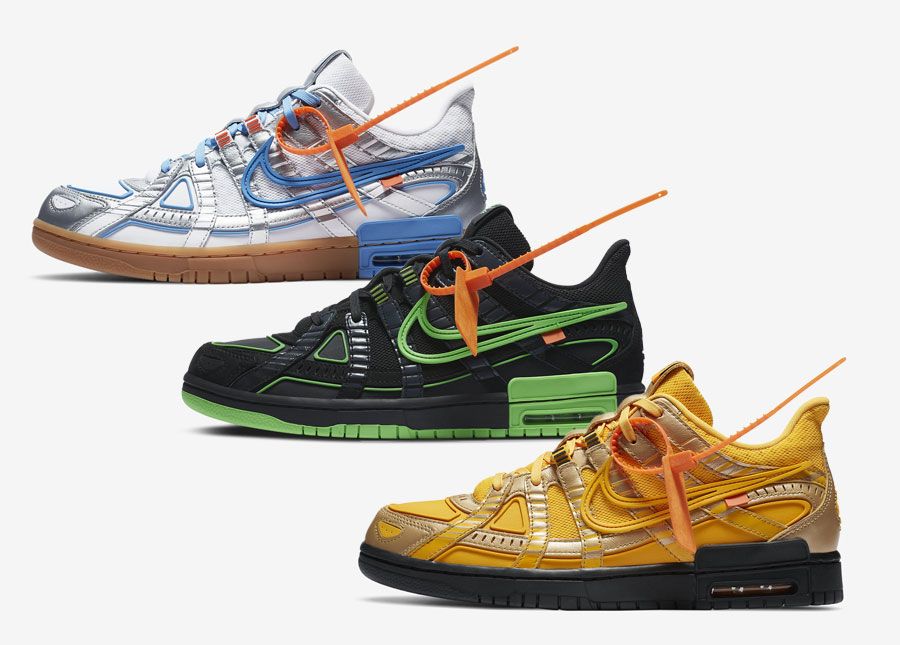 スニダンで購入可】OFF-WHITE×NIKE AIR RUBBER DUNK 3COLORS 抽選/定価