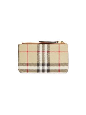 Burberry Signature Check Leather Zip Pouch on SALE | Saks OFF 5TH