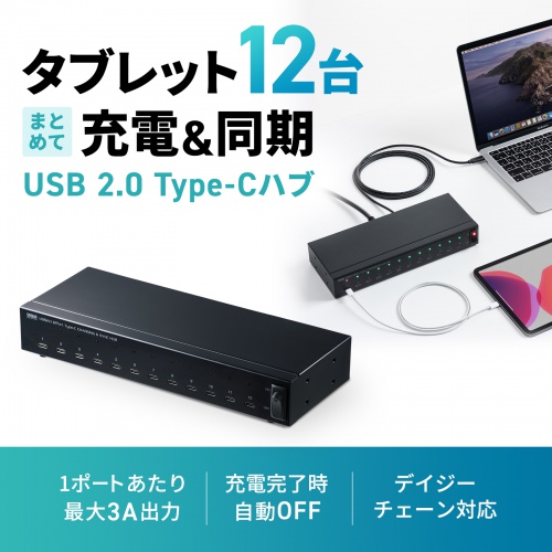 USB-2THCS12N【USB2.0 Type-C 12ポートハブ】Type-CのiPadProや