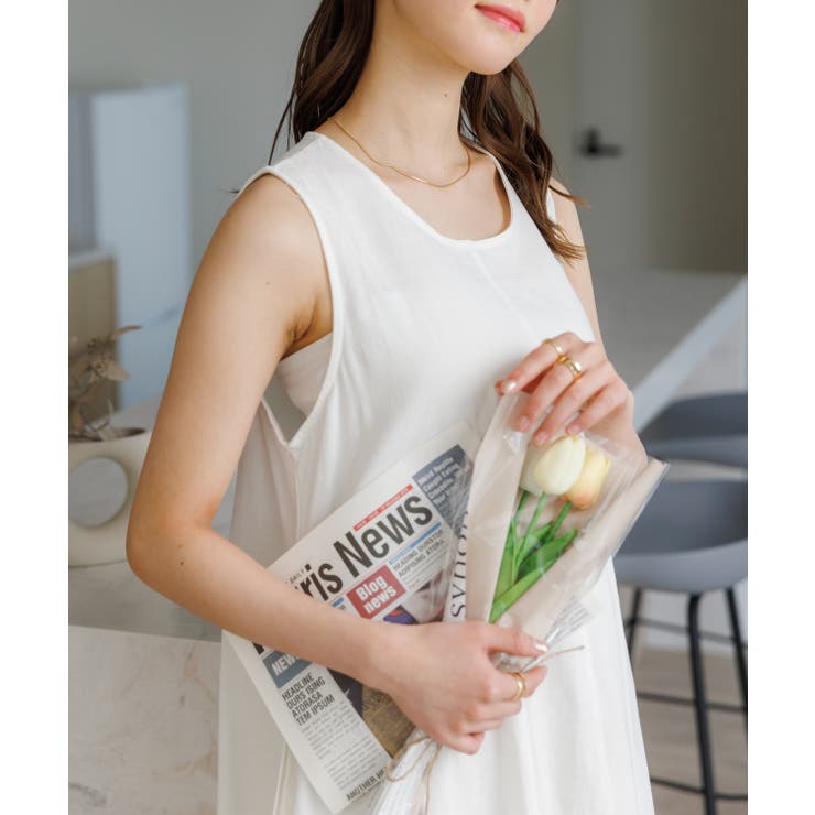 ノースリーブAラインワンピース 春夏 SS[品番：ORGW0000334]｜Ada