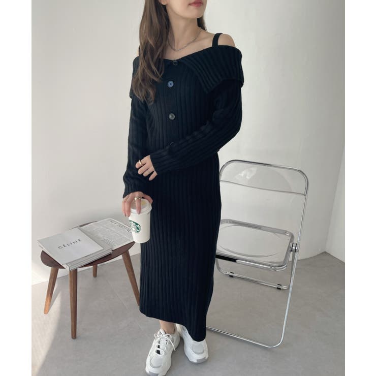 オフショルダー ニット セットアップ[品番：ORGW0008173]｜Ada