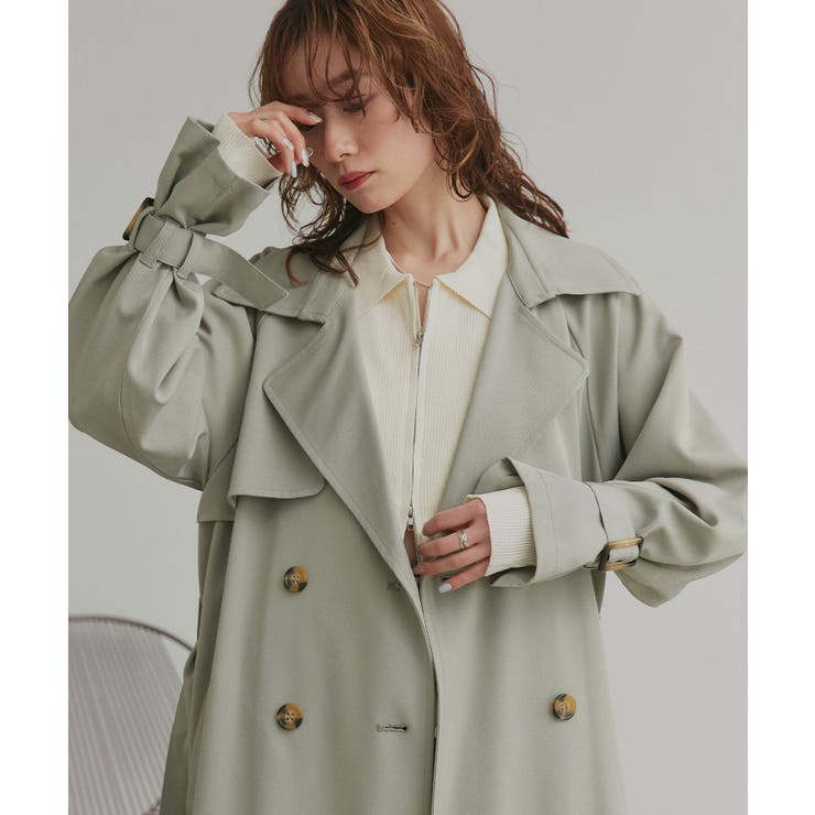 キャンディースリーブロングトレンチコート[品番：ADEW0003767]｜ad