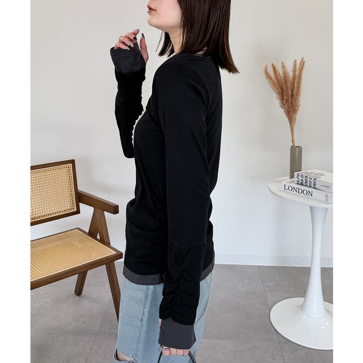 フェイクレイヤードロングTシャツ[品番：ATOW0000376]｜atONE（アット