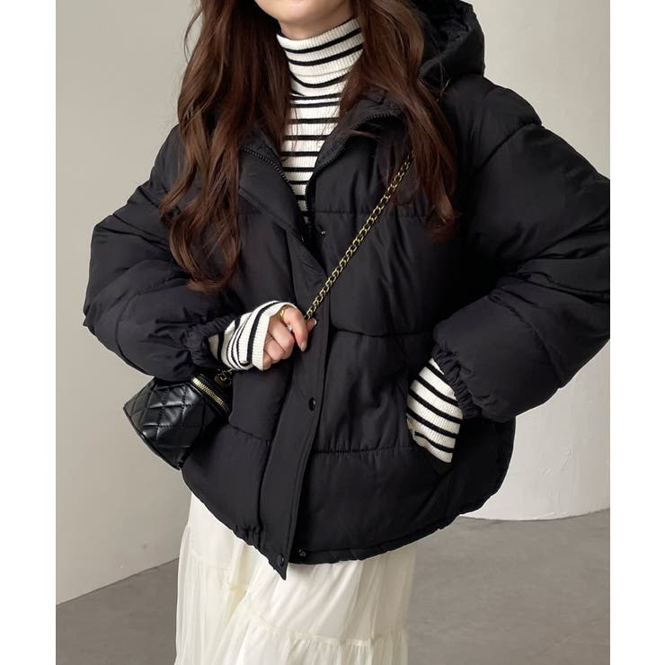 フード付き 中綿 フェイクダウンジャケット[品番：AZ000003602]｜andme