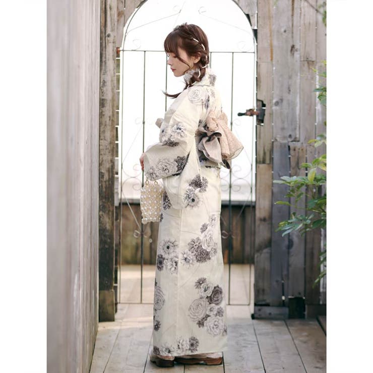 3点SET]アンティーク薔薇柄浴衣【YUKATA by dazzy】[品番：DY000028594