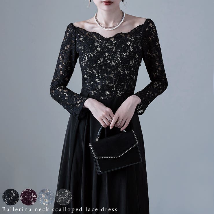 etoll エトル バレエネックスカラップレースドレス[品番：FT000009087