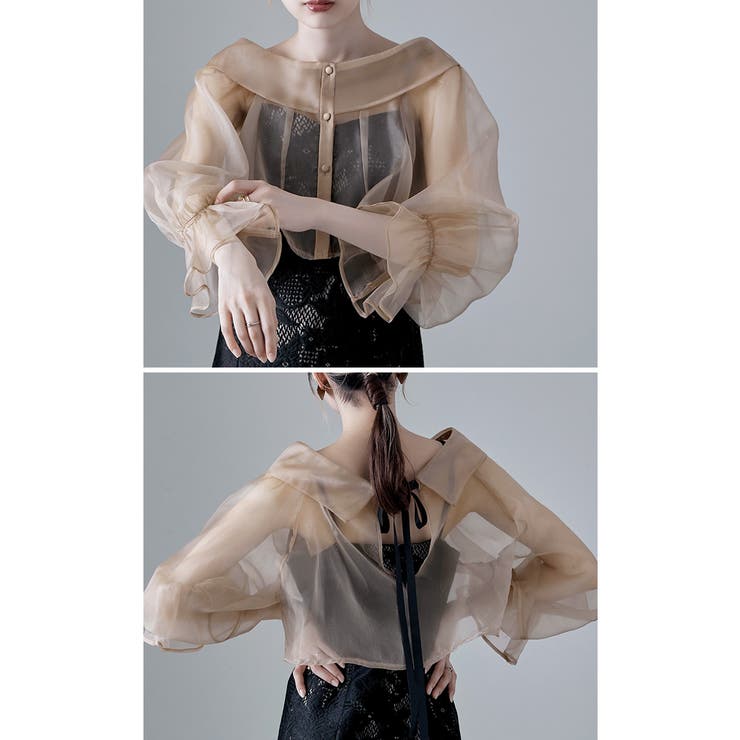 etoll エトル シアーブラウス&マーメイドキャミソール[品番