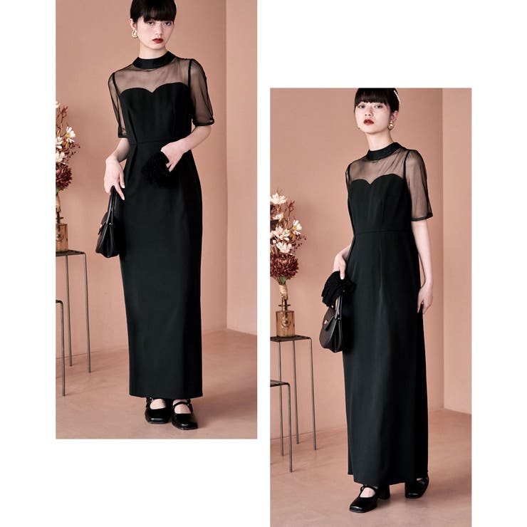 etoll エトル 刺繍ペプラムビスチェ＆Iラインドレスセットアップ[品番