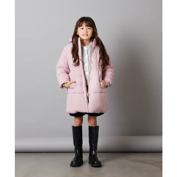 100-130]【2WAY】フィット＆フレア中綿ロングコート[品番：ITKW0014028