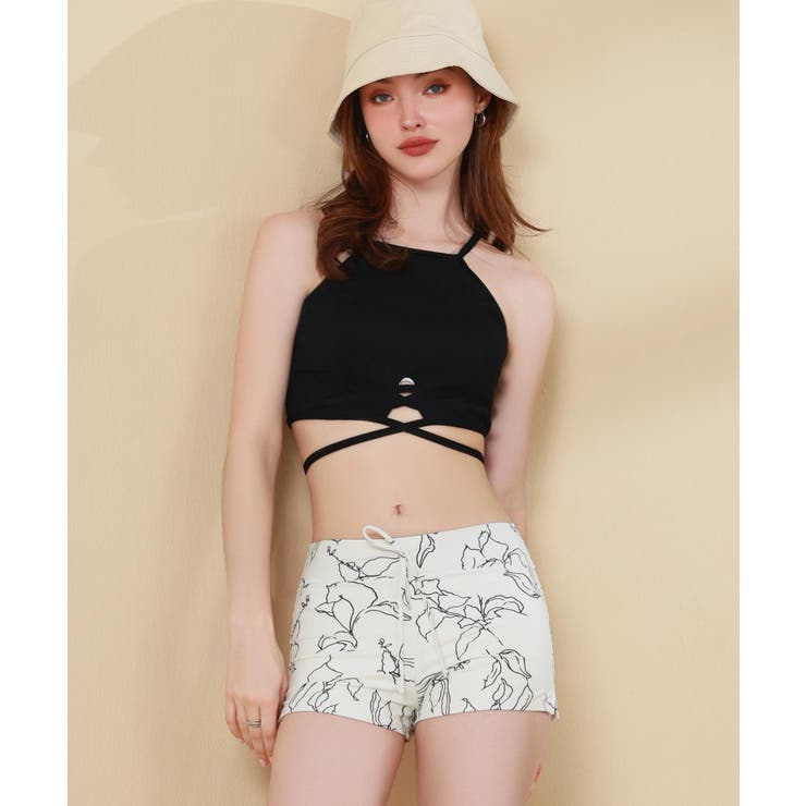 ミューラル ハイネック ビキニ 3点セット 水着 セットアップ