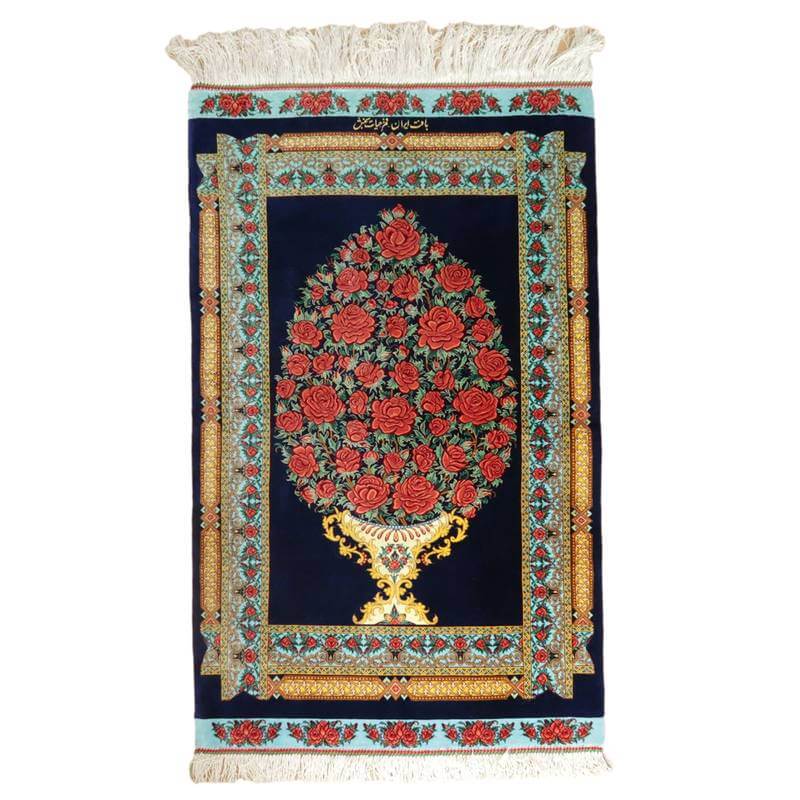 高級ペルシャ絨毯クム、シルク100％ 102×65cm（FS-2112） – ギャッベ