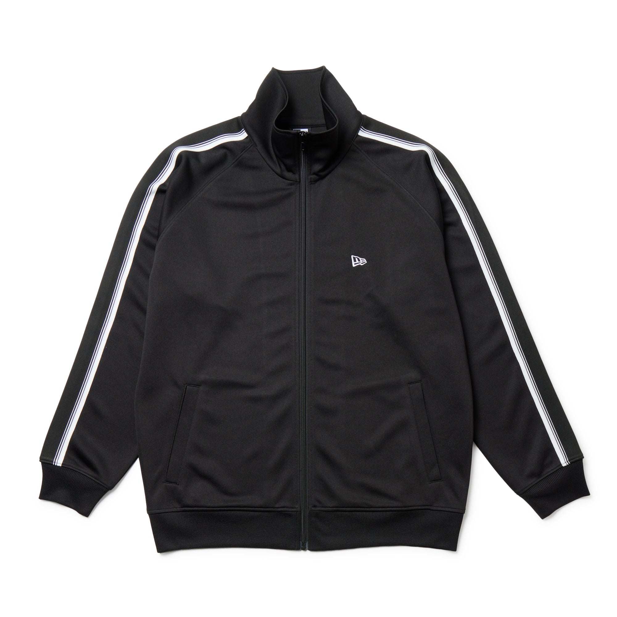 スムースジャージー サイドテープ トラックジャケット ブラック